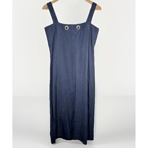 Sense of Place Urban Research Jumper Dress Midi Womens Chambray Navy‎ Boho EUC